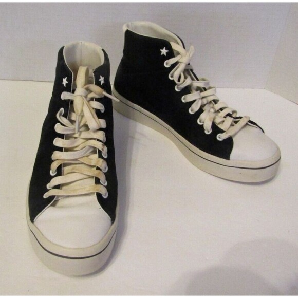 Skechers Street Los Angeles Sneakers High Top Leather Black Velour Womens 8M - Picture 1 of 8